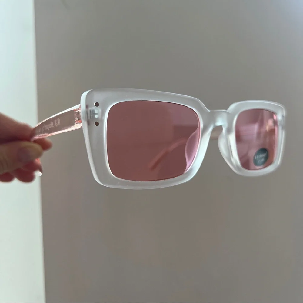ASOS AJ Morgan frosted white frame pink sunglasses